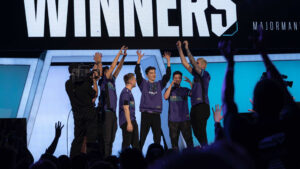 Minnesota RØKKR on stage after winning the Call of Duty League Stage 5 Major