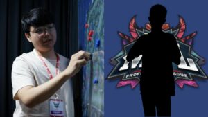 Mobile Legends: Bang Bang EVOS Legends coach Bjorn "Zeys" Ong and silhouette of Smart Omega's Kelra