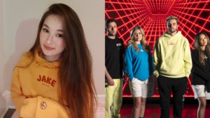 TinaKitten next to Nadeshot and 100T members