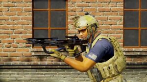 Side profile of an operator with a Crossbow in Call of Duty: Mobile