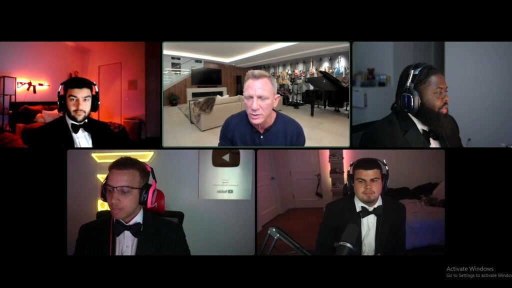 Daniel Craig talking during his interview with Nuke Squad