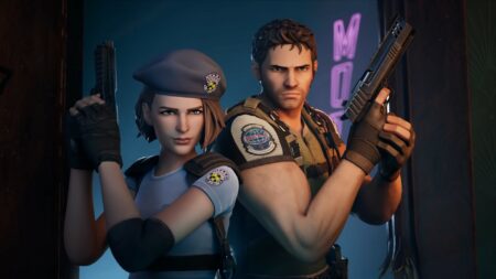 Chris Redfield and Jill Valentine in Fortnite