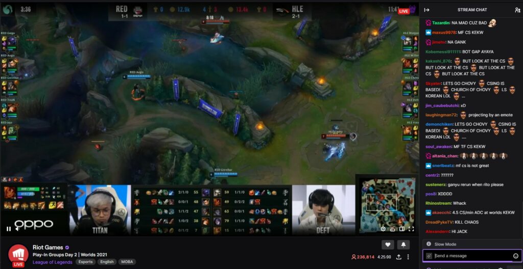 Genshin Impact fans look for information about the Ganyu rerun during the League of Legends Worlds livestream.