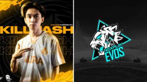 Mobile Legends: Bang Bang Professional League Philippines Season 7 (MPL PH Season 7) Aura PH player Killuash and Nexplay EVOS logo