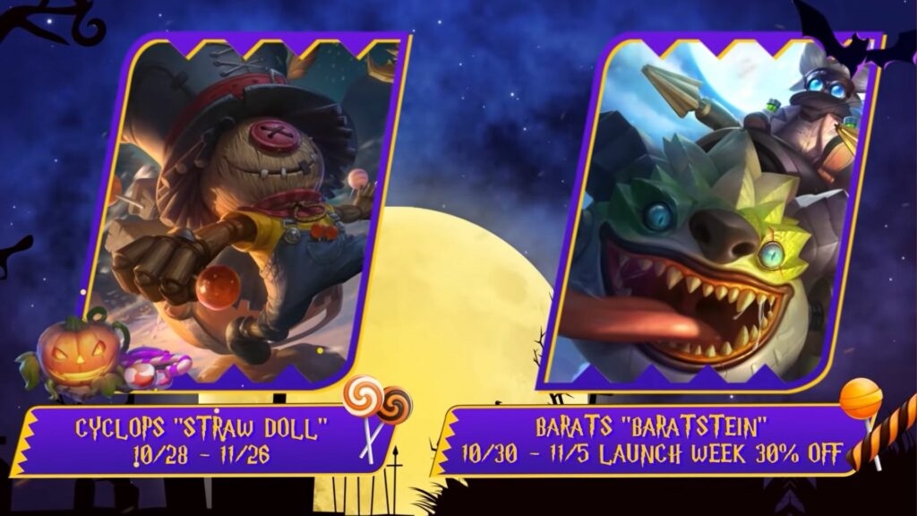 Mobile Legends: Bang Bang new Halloween skins, Straw Doll Cyclops and Baratstein