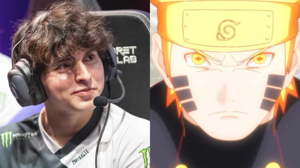 Evil Geniuses Contractz next to Naruto