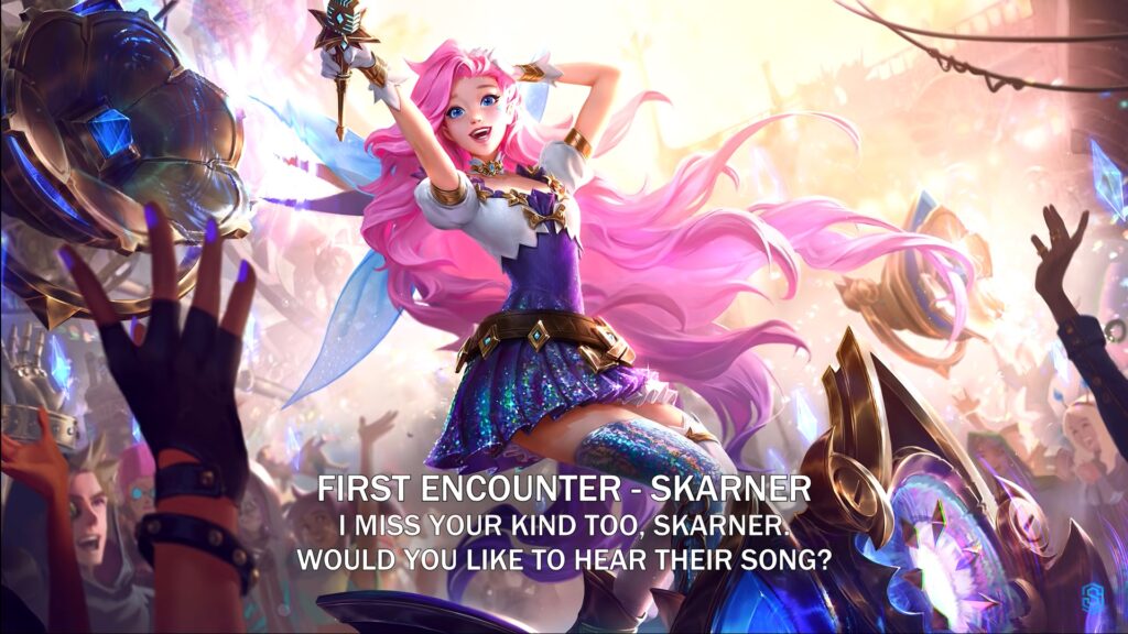 Seraphine's voice line mocking Skarner that has since been removed from the game
