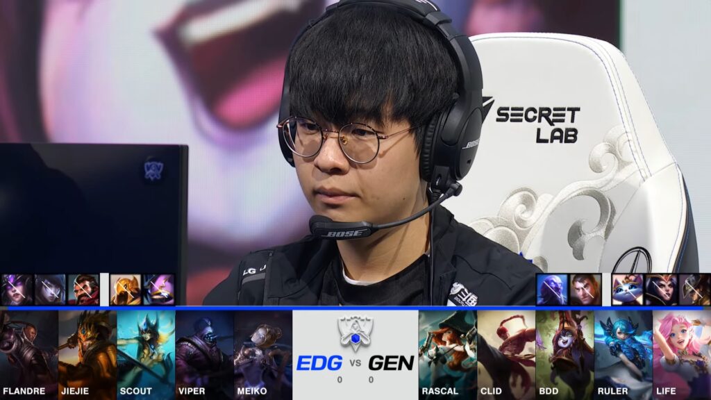 EDG vs GEN game one draft at Worlds 2021 semifinals