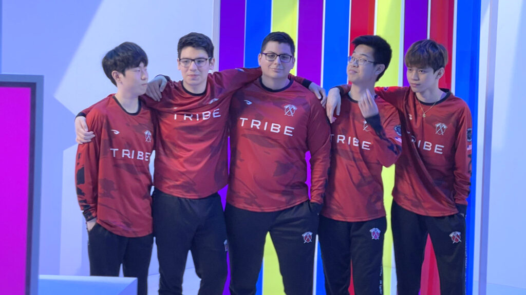 Tribe Gaming posing at the Wild Rift Horizon Cup day one