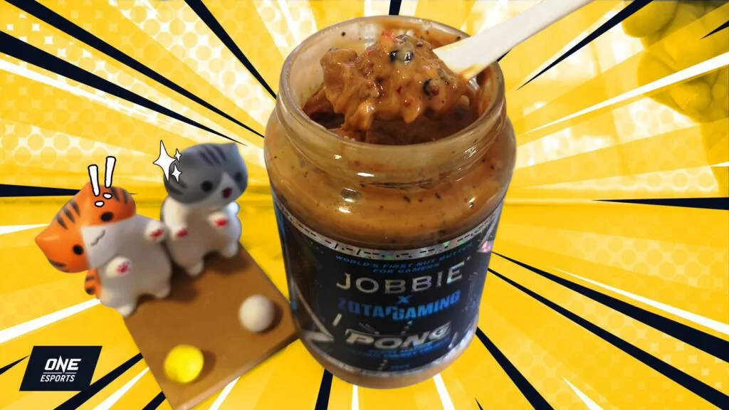 Jobbie's Pong peanut butter for gamers anime cat style