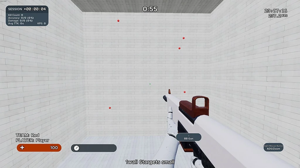 KovaaK's aim trainer 1 wall 6 targets