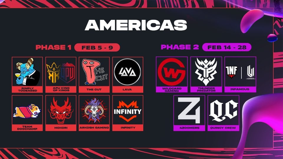BTS Pro Series Season 10 Americas teams