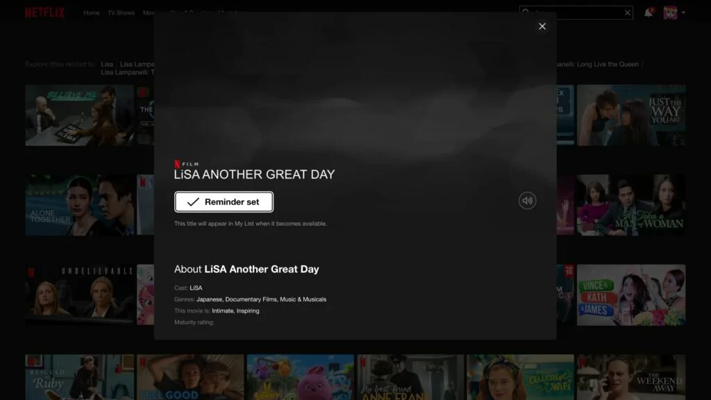LiSA's Netflix documentary, "Another Great Day"