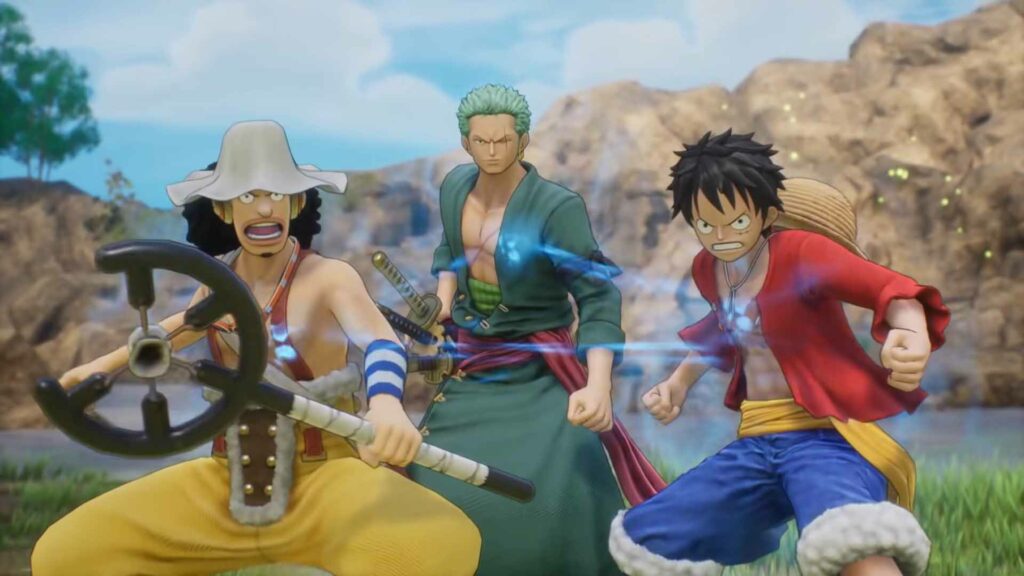 Usopp, Zoro, and Luffy in One Piece Odyssey