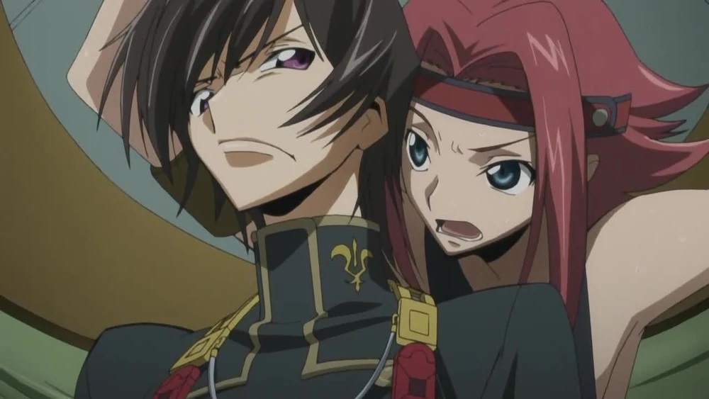 Kallen and Lelouch in Code Geass