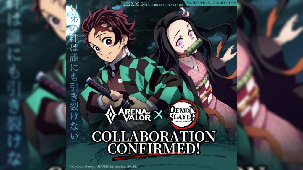 AoV x Demon Slayer collaboration featuring Tanjiro and Nezuko Kamado