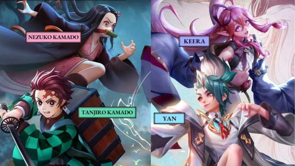 AoV x Demon Slayer collaboration skins