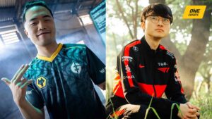 Evil Geniuses Impact next to T1 Faker