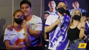 TNC'S Ben "Benthings" Maglaque and RSG PH's Brian "RSG Panda" Lim after successful marriage proposals during MPL PH Season 9 playoffs