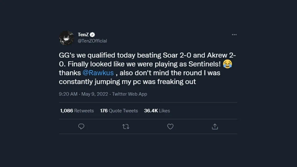 TenZ on Sentinels coach Rawkus