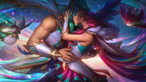 Redeemed Star Guardian Rakan and Xayah splash art and wallpaper