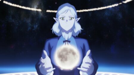 Filomena making a moon in DOTA Dragon's Blood season 3