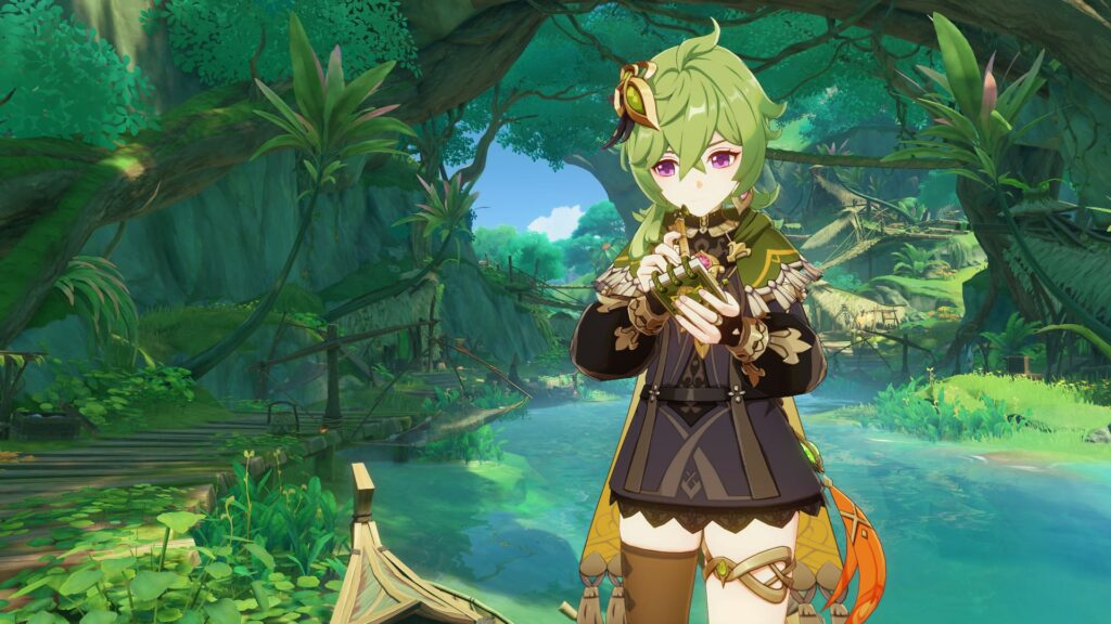 Upcoming Sumeru characters featuring Collei from Genshin Impact