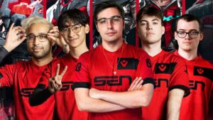 Sentinels Shroud and teammates Valorant roster competing in the VCT NA LCQ