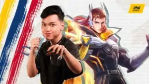 Bren Esports jungler Kyle “KyleTzy” Sayson with Mobile Legends: Bang Bang hero, Lancelot