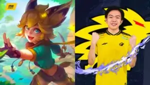 ONIC Esports Nicky "Kiboy" Fernando and Mobile Legends: Bang Bang hero Joy