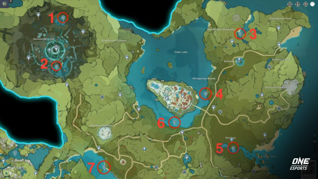 Genshin Impact fishing spots and locations in Mondstadt