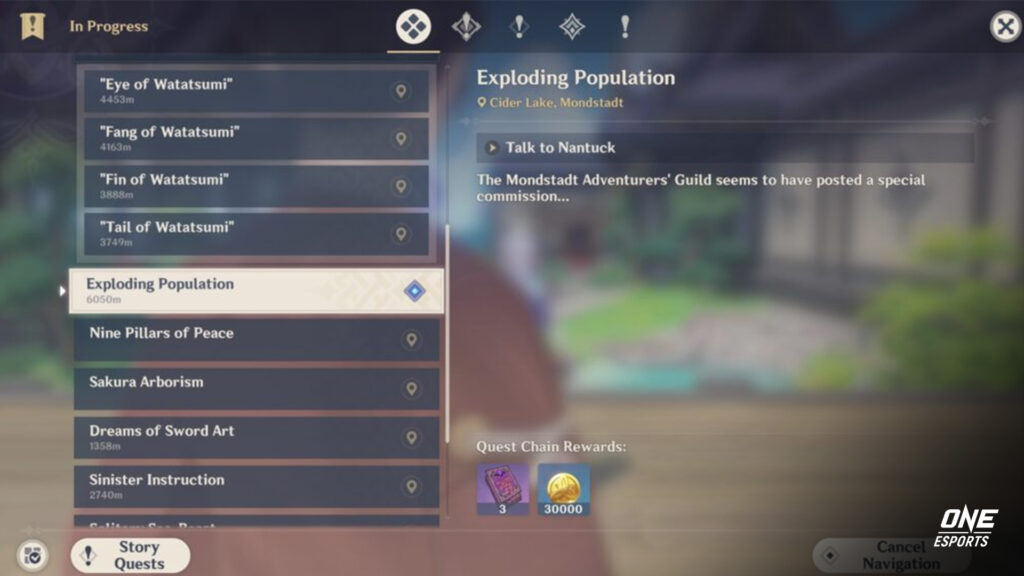 Genshin Impact fishing quest title