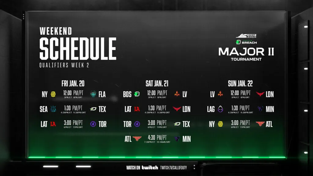 CDL 2023 Major II qualifiers schedule