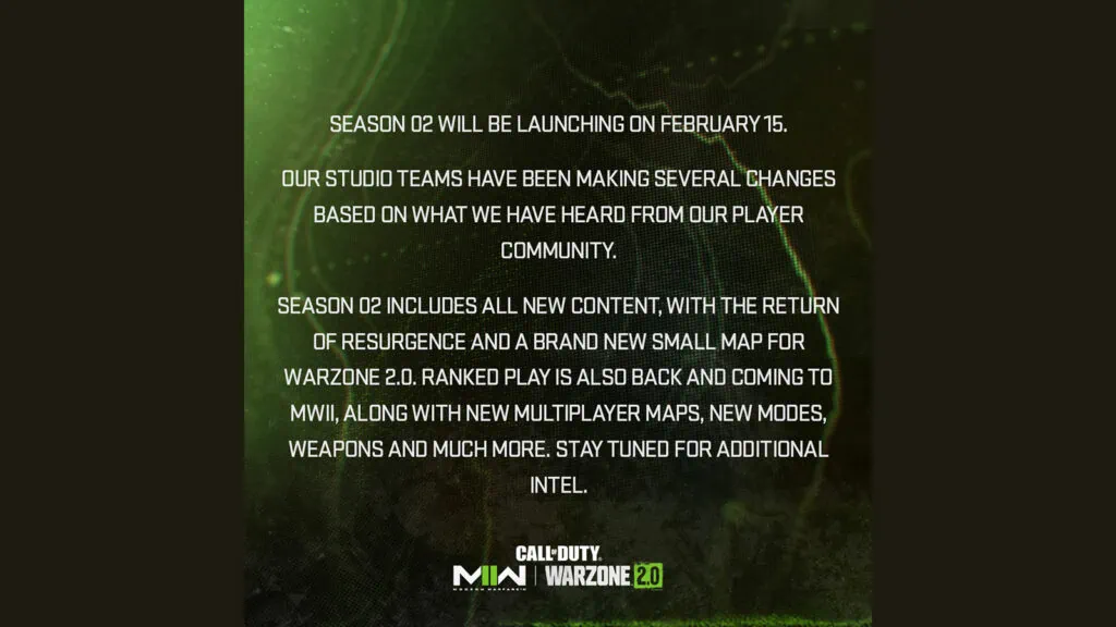 Modern Warfare 2 Warzone 2.0 Season 2