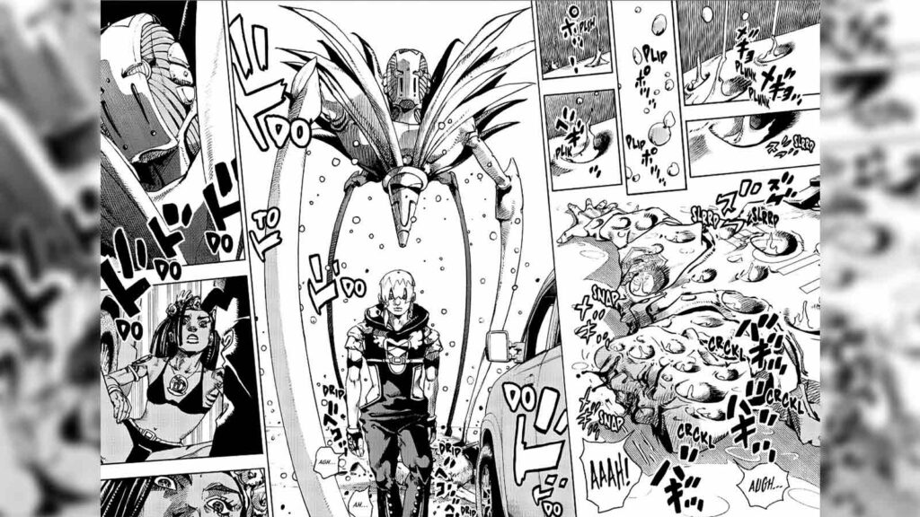 Jodio Joestar using Stand, November Rain, in JOJOlands