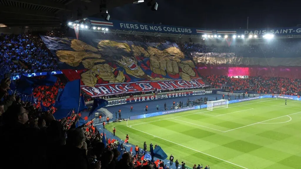 One Piece anime appears in UEFA Champions League 2023 at Parc des Princes in Paris, France