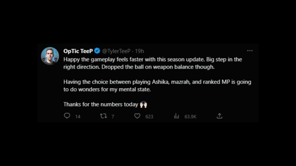 TeePee is enjoying the gameplay changes in Warzone 2 Season 2