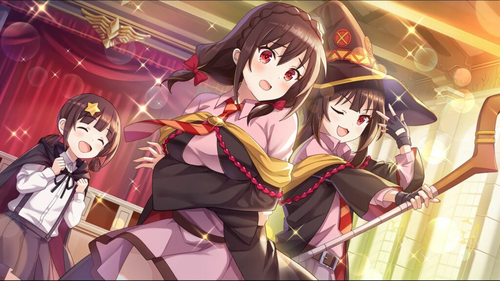 Konosuba Fantastic Days Megumin, Yunyun, Komekko art