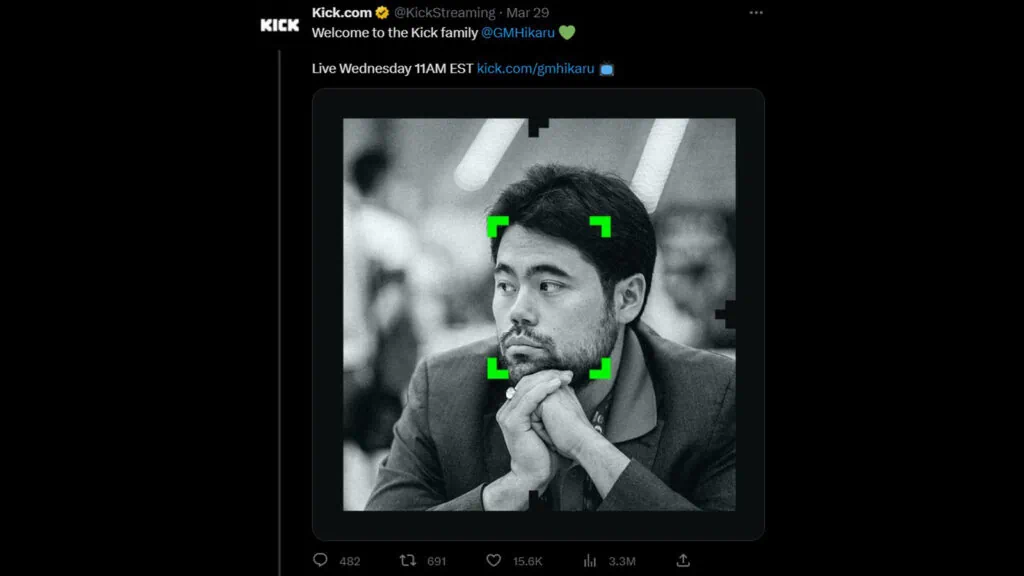 GM Hikaru Nakamura joins Kick