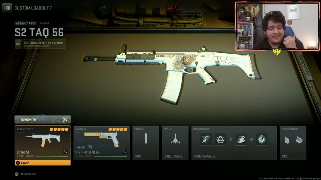 Hero shows off his TAQ 56 loadout in Modern Warfare 2