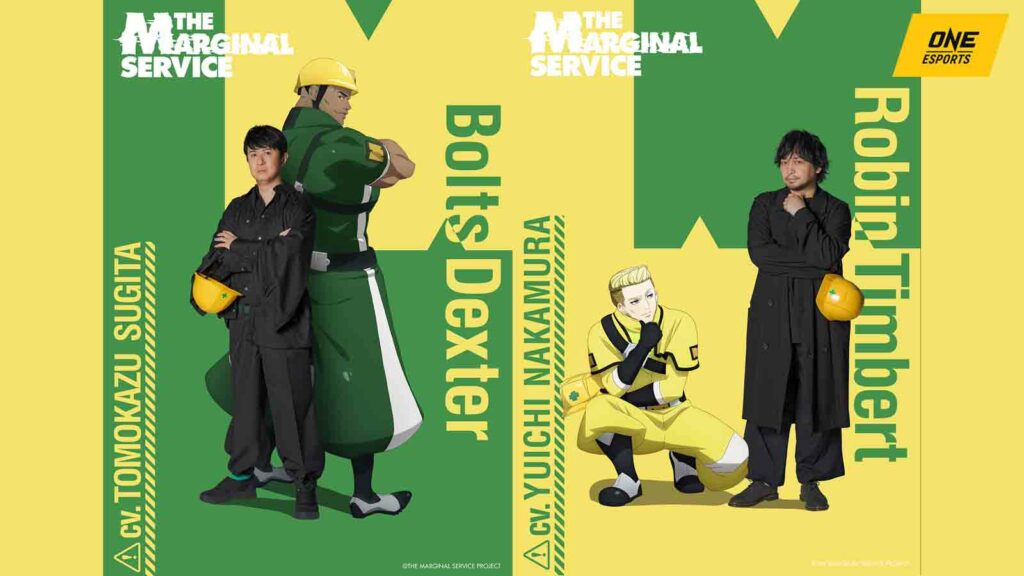 The Marginal Service characters Bolts Dexter and Robin Timbert with seiyuus
