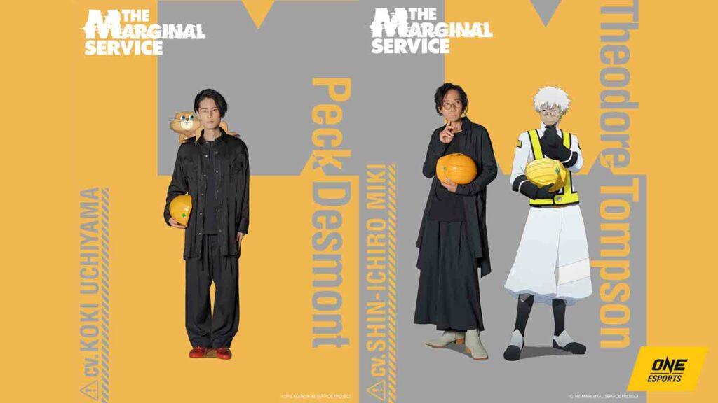 The Marginal Service characters Peck Desmont and Theodore Tompson with seiyuus