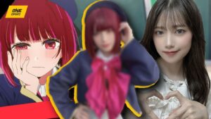 Blurred version of Arima Kana cosplay from Oshi no Ko by Akase Akari