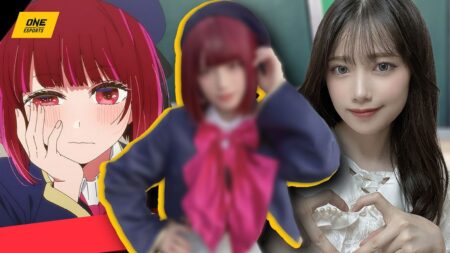 Blurred version of Arima Kana cosplay from Oshi no Ko by Akase Akari