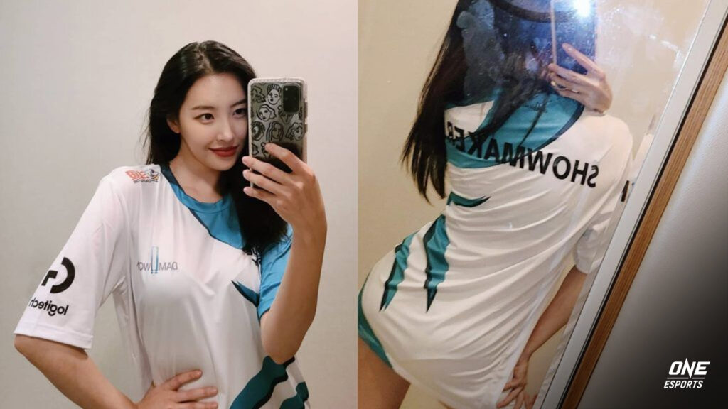 Sunmi wearing Showmaker's jersey
