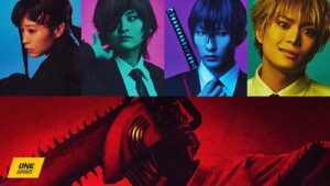 Chainsaw Man stage play cast showing Kobeni, Himeno, Aki, and Denji