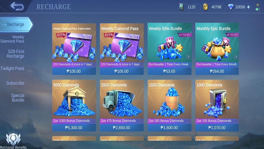 How to top up diamonds in Mobile Legends