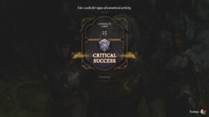 Baldur's Gate 3 critical success dice roll