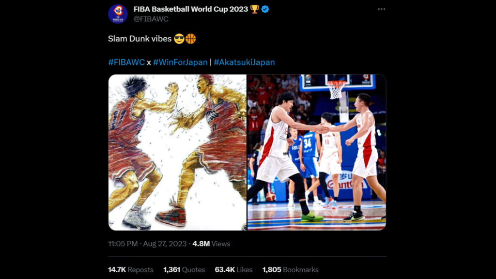 Japanese players in the FIBA World Cup 2023 have a real-life Slam Dunk moment