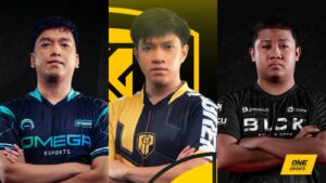 MPL PH Season 12 midlaners Smart Omega's Patrick "E2MAX" Caidic, Bren Esports' Angelo "Pheww" Arcangel, and Blacklist International Kenneth Carl “Yue” Tadeoand